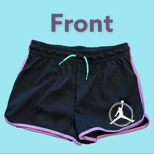 Black/multicolor XL Air Jorden shorts for girls